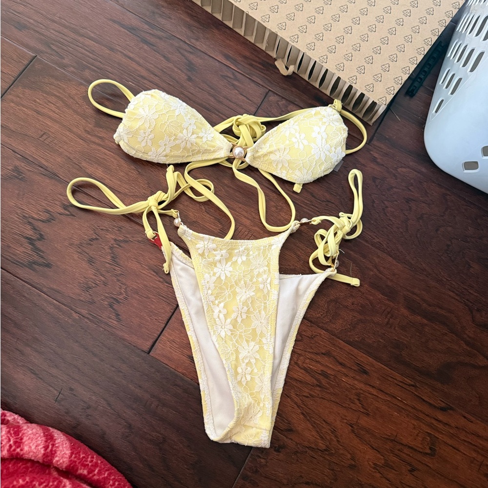 Yellow Floral Bikini Set